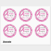 Breast Cancer Awareness Camouflage Ribbon Design Ronde Sticker (Vel)