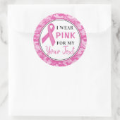 Breast Cancer Awareness Camouflage Ribbon Design Ronde Sticker (Tas)