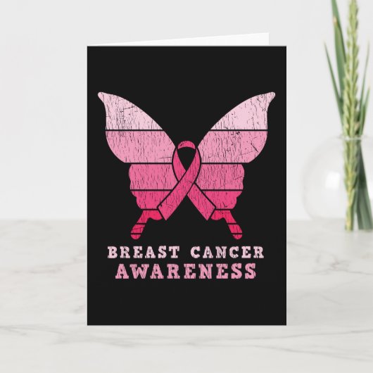 Breast Cancer Awareness Family Matching Butterfly Kaart (Voorkant)