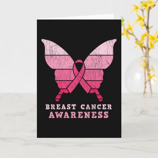 Breast Cancer Awareness Family Matching Butterfly Kaart (Gele Bloem)