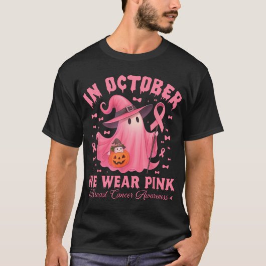 Breast Cancer Awareness Halloween In October We  T-shirt (Voorkant)