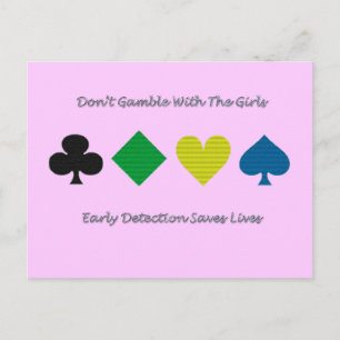 Breast Cancer Awareness/heart/diamond/club/space Briefkaart