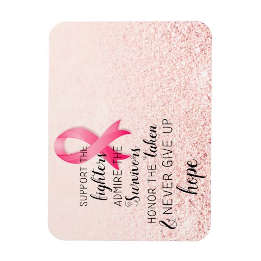 Breast Cancer Awareness Hope Inspirerend Quote Magneet (Verticaal)