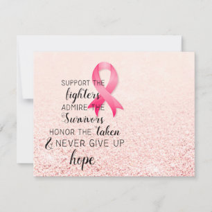 Breast Cancer Awareness Hope Inspirerend Quote Notitiekaartje
