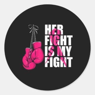 Breast Cancer Awareness Husband Support Squad Ronde Sticker