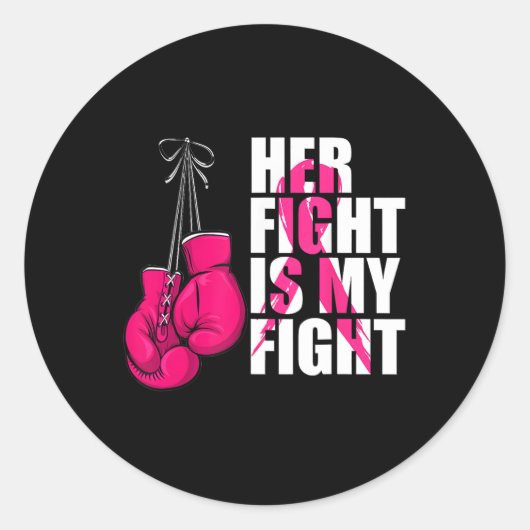 Breast Cancer Awareness Husband Support Squad Ronde Sticker (Voorkant)