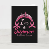Breast Cancer Awareness I'm A Survivor Women Gift Kaart (Voorkant)