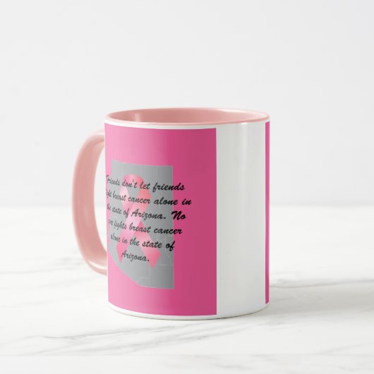 Breast Cancer Awareness in Arizona coffee mug  Mok (Voorkant links)