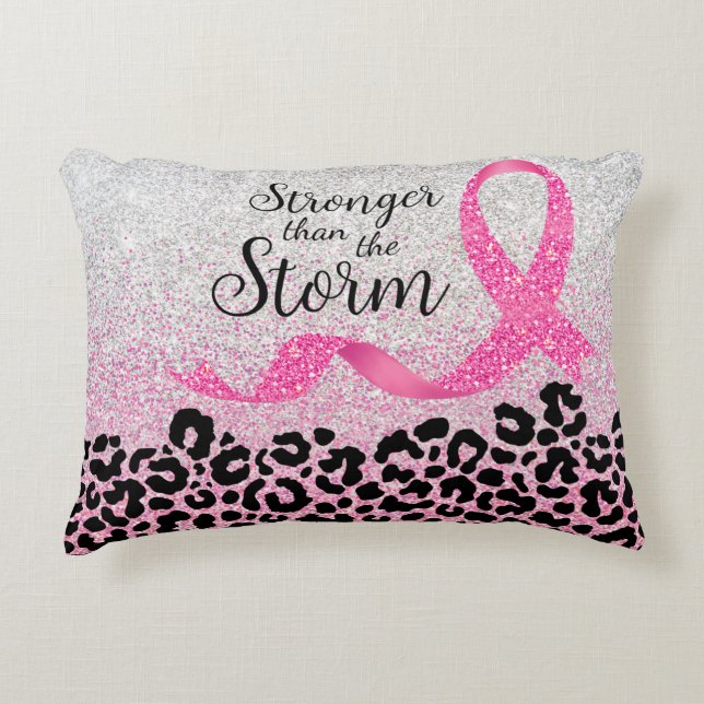 Breast Cancer Awareness Leopard Print  Accent Kussen (Voorkant)