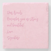 Breast Cancer Awareness maand roze offerte op maat Stenen Onderzetter (Voorkant)