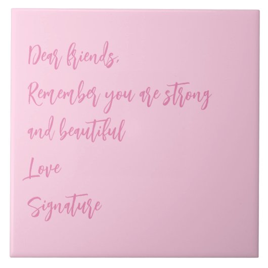 Breast Cancer Awareness maand roze offerte op maat Tegeltje (Voorkant)