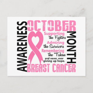 Breast Cancer Awareness Month Heart 1.5 Briefkaart