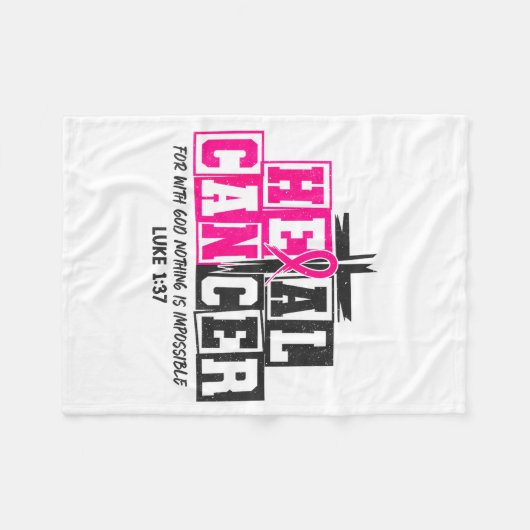 Breast Cancer Awareness Nk Ribbon Heal Cancer Chri Fleece Deken (Voorkant (Horizontaal))