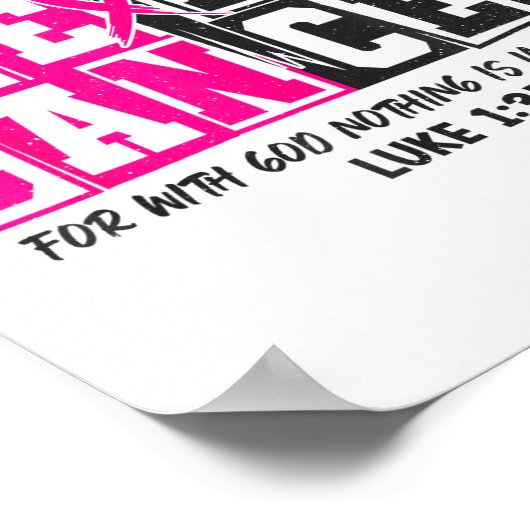 Breast Cancer Awareness Nk Ribbon Heal Cancer Chri Poster (Hoek)