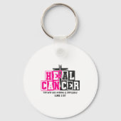 Breast Cancer Awareness Nk Ribbon Heal Cancer Chri Sleutelhanger (Voorkant)
