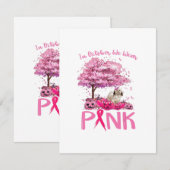Breast Cancer Awareness October We Wear Pink With Kaart (Voorkant / Achterkant)