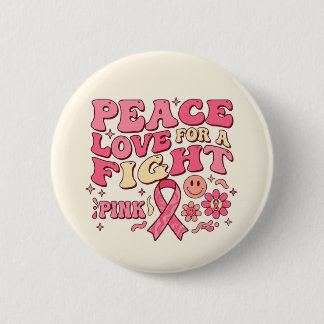 Breast Cancer Awareness / Paz Amor Lucha Ronde Button 5,7 Cm