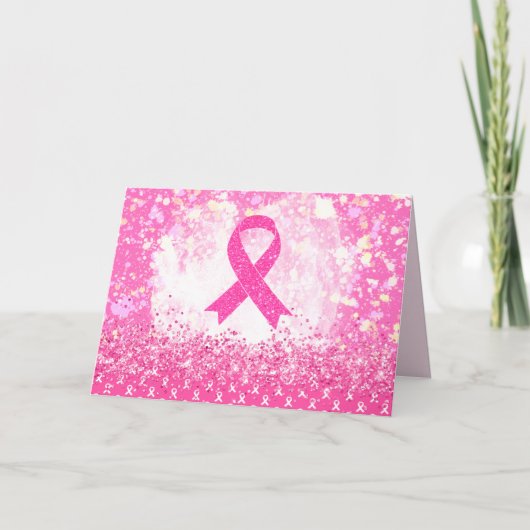 Breast Cancer Awareness Pink Ribbon Bedankkaart (Voorkant)