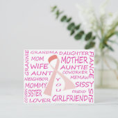 BREAST CANCER AWARENESS PINK RIBBON DESIGN BRIEFKAART (Staand voorkant)