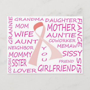 BREAST CANCER AWARENESS PINK RIBBON DESIGN BRIEFKAART