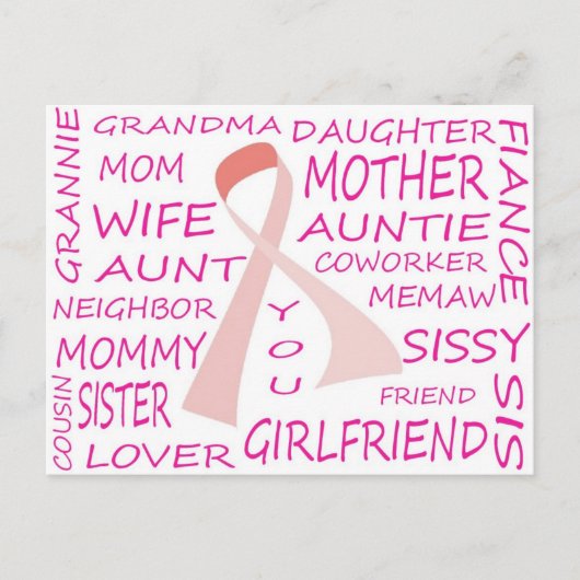 BREAST CANCER AWARENESS PINK RIBBON DESIGN BRIEFKAART (Voorkant)