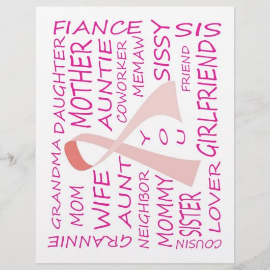 BREAST CANCER AWARENESS PINK RIBBON DESIGN FLYER (Voorkant)