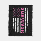 Breast Cancer Awareness Pink Ribbon Survivor Ameri Fleece Deken (Voorkant)