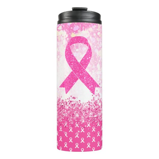 Breast Cancer Awareness Pink Ribbon Thermosbeker (Voorkant)