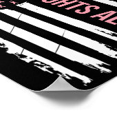 Breast Cancer Awareness Pink Ribbon Usa American F Poster (Hoek)