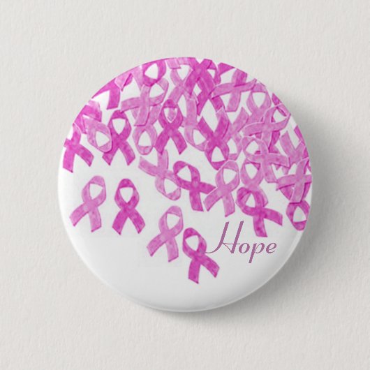 Breast Cancer Awareness Pink Velvet Ribbon Button (Voorkant)