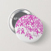 Breast Cancer Awareness Pink Velvet Ribbon Button (Voorkant /achterkant)