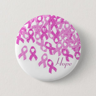 Breast Cancer Awareness Pink Velvet Ribbon Button