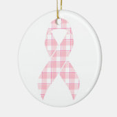 Breast Cancer Awareness Plaid Pink Ribbon Keramisch Ornament (Links)