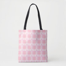 Breast Cancer Awareness Plaid Tote Bag, Pink