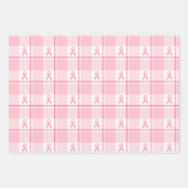 Breast Cancer Awareness Plaid Wrapping Paper, Pink Inpakpapier Vel (Voorkant)