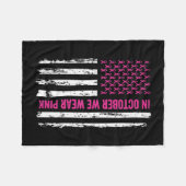 Breast Cancer Awareness Ribbon Flag In October We  Fleece Deken (Voorkant (Horizontaal))