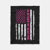 Breast Cancer Awareness Ribbon Flag In October We  Fleece Deken (Voorkant)