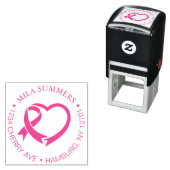 Breast Cancer Awareness Ribbon Return Address Zelfinktende Stempel (In situ)