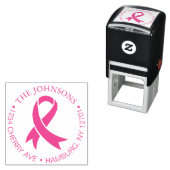 Breast Cancer Awareness Ribbon Return Address Zelfinktende Stempel (In situ)