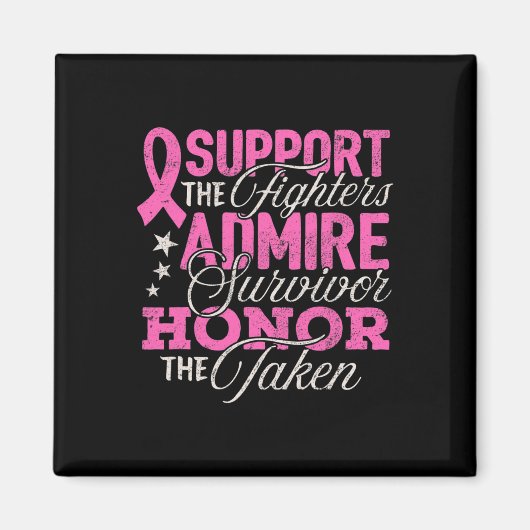 Breast Cancer Awareness Support Fighter Pink Ribbo Magneet (Voorkant)
