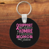 Breast Cancer Awareness Support Fighter Pink Ribbo Sleutelhanger (Voorkant)