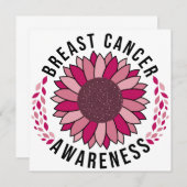 Breast Cancer Awareness Support Pink Flower Kaart (Voorkant / Achterkant)