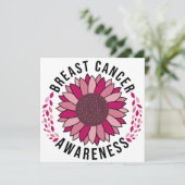 Breast Cancer Awareness Support Pink Flower Kaart (Staand voorkant)