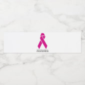 Breast Cancer Awareness Support Pink Ribbon Waterfles Etiket (Enkel label)