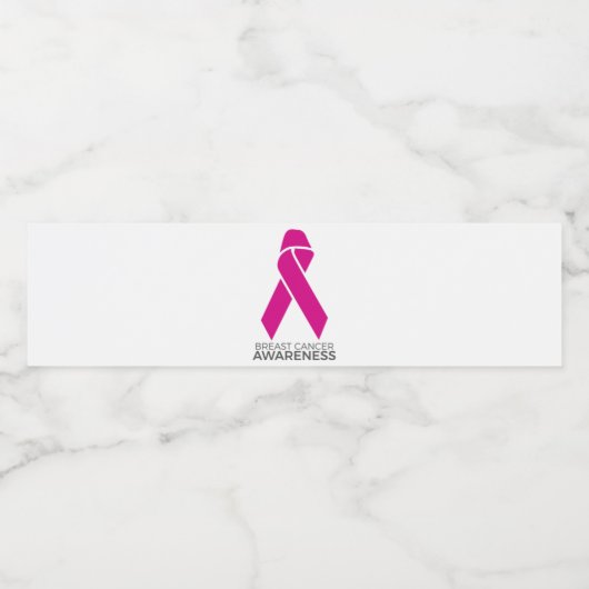 Breast Cancer Awareness Support Pink Ribbon Waterfles Etiket (Enkel label)