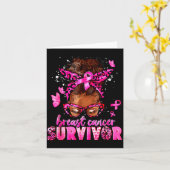 Breast Cancer Awareness Survivor Black Women Melan Kaart (Gele Bloem)