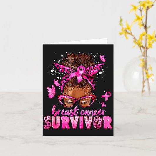 Breast Cancer Awareness Survivor Black Women Melan Kaart (Gele Bloem)