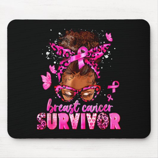 Breast Cancer Awareness Survivor Black Women Melan Muismat (Voorkant)