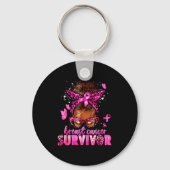 Breast Cancer Awareness Survivor Black Women Melan Sleutelhanger (Voorkant)