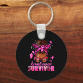 Breast Cancer Awareness Survivor Black Women Melan Sleutelhanger (Voorkant)